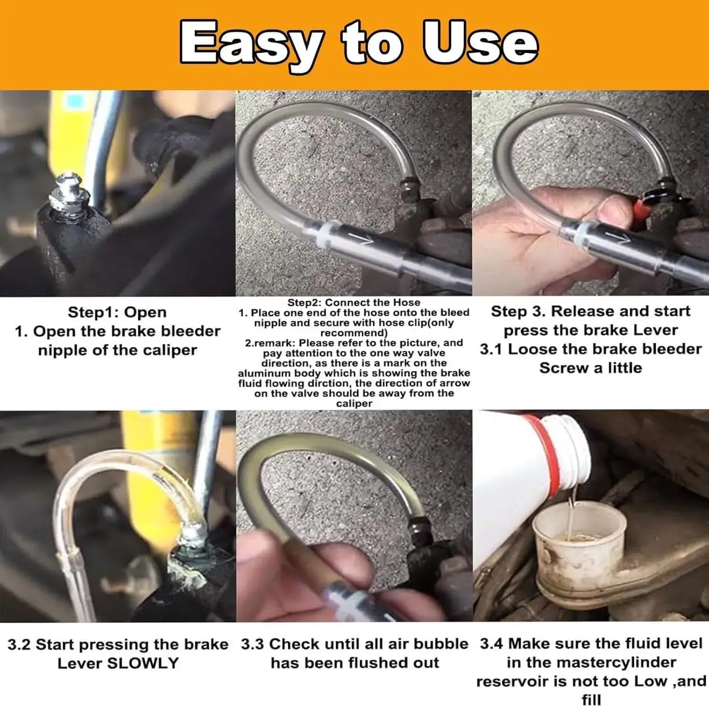 Brake Bleeder Hose – One-Way Valve for Mess-Free Bleeding