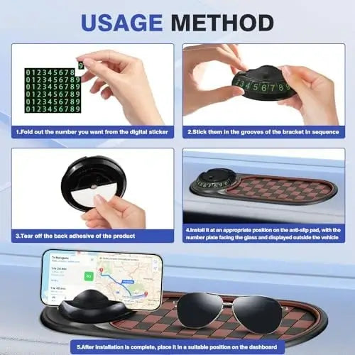 Multifunctional Car Anti-Slip Mat with Phone Holder